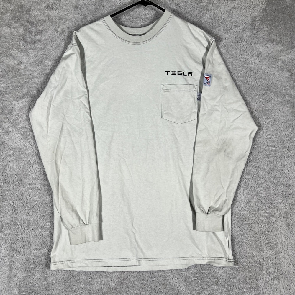 Tyndale Tesla FR Flame Resistant Long Sleeve Pocket T-Shirt Mens Large Gray USA